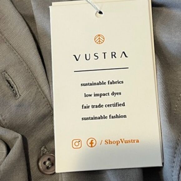 Vustra Light Grey Henley Men's XL Organic Cotton Long Sleeves NEW NWT - Picture 5 of 8